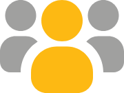 An image of three figures, one yellow and two grey.